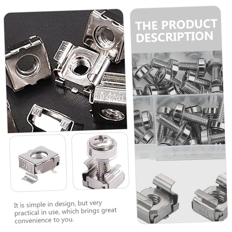 Server Rack Screws Kit with Cage Nuts for Computer Rack Mounting Includes M6 Screws - Image 4